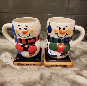Bay Island Snowman Themed Mugs Set